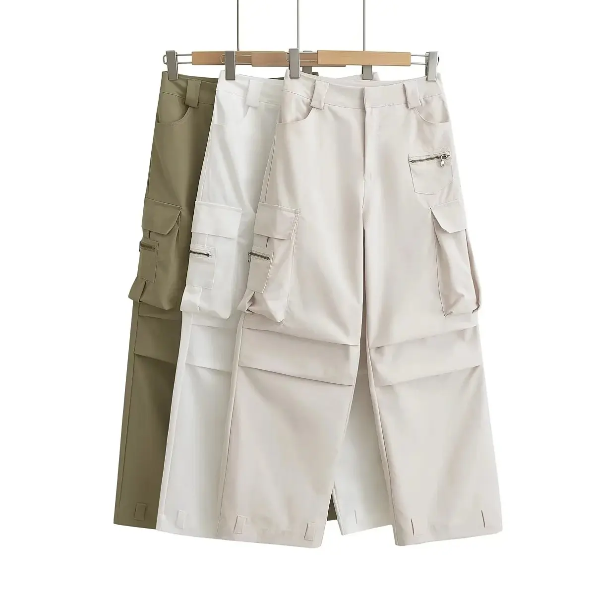 Cargo Pant Women Wide Leg Long Pants High Waist Straight Trousers Y2k Streetwear Casual Loose Capris Button Pocket 2025 Club