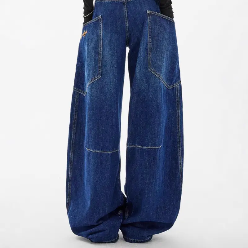 Denim Long Pant Women Jeans Wide Leg Pants Slim Fit High Waist Straight Trousers Streetwear Casual Splice Mom Jeans Y2k Party