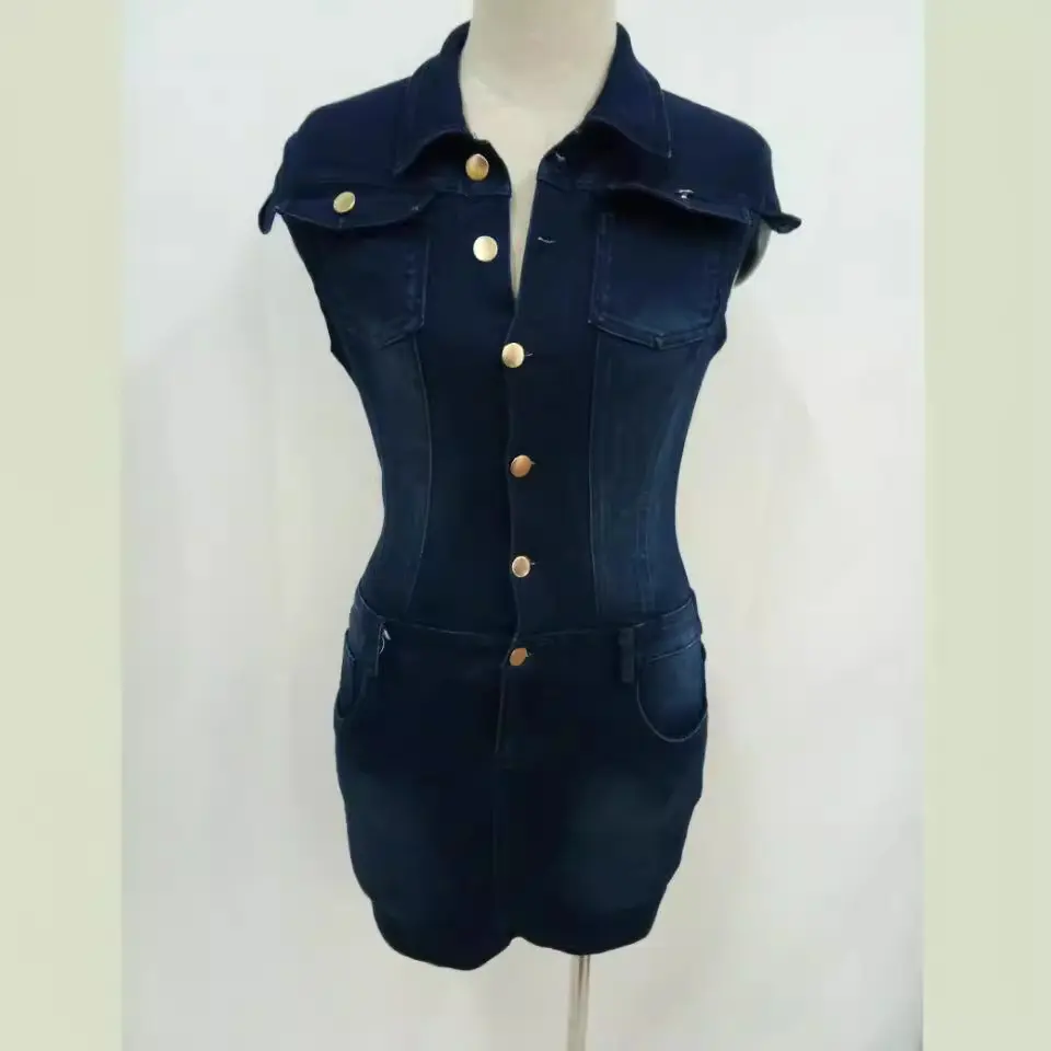 Mini Dress Women Denim Dresses High Waist Sexy Slim Fit Bodycon Vestidos Streetwear Y2k Sleeveless Elegant Summer Mom Jeans