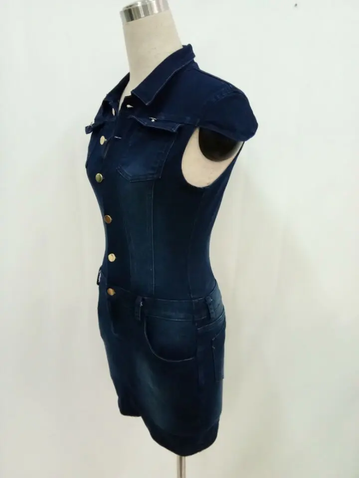 Mini Dress Women Denim Dresses High Waist Sexy Slim Fit Bodycon Vestidos Streetwear Y2k Sleeveless Elegant Summer Mom Jeans
