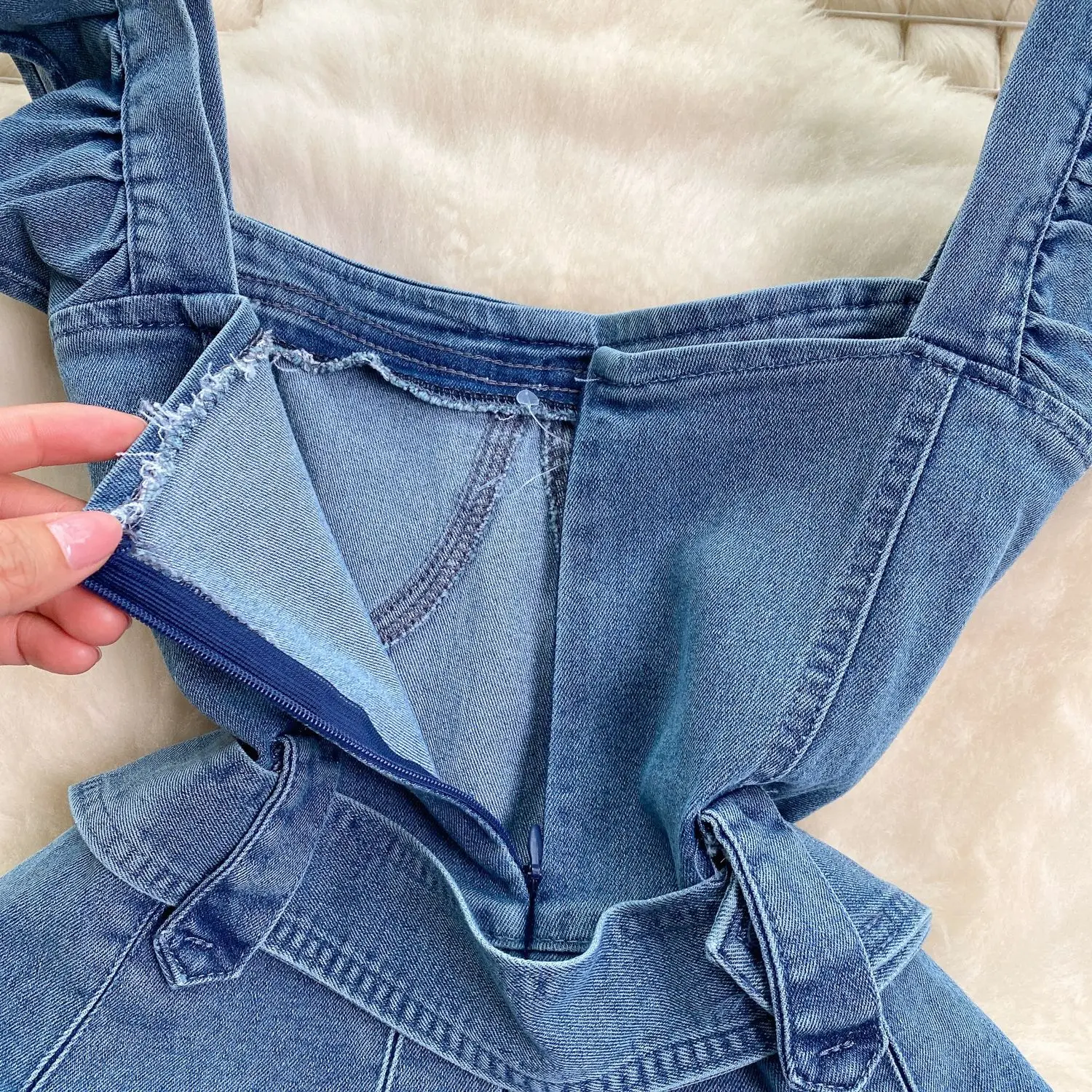 Mini Dress Women Denim Dresses A Line Sling Vestidos Streetwear Fly Sleeve Elegant High Waist Belt Y2k Party Club Summer 2025