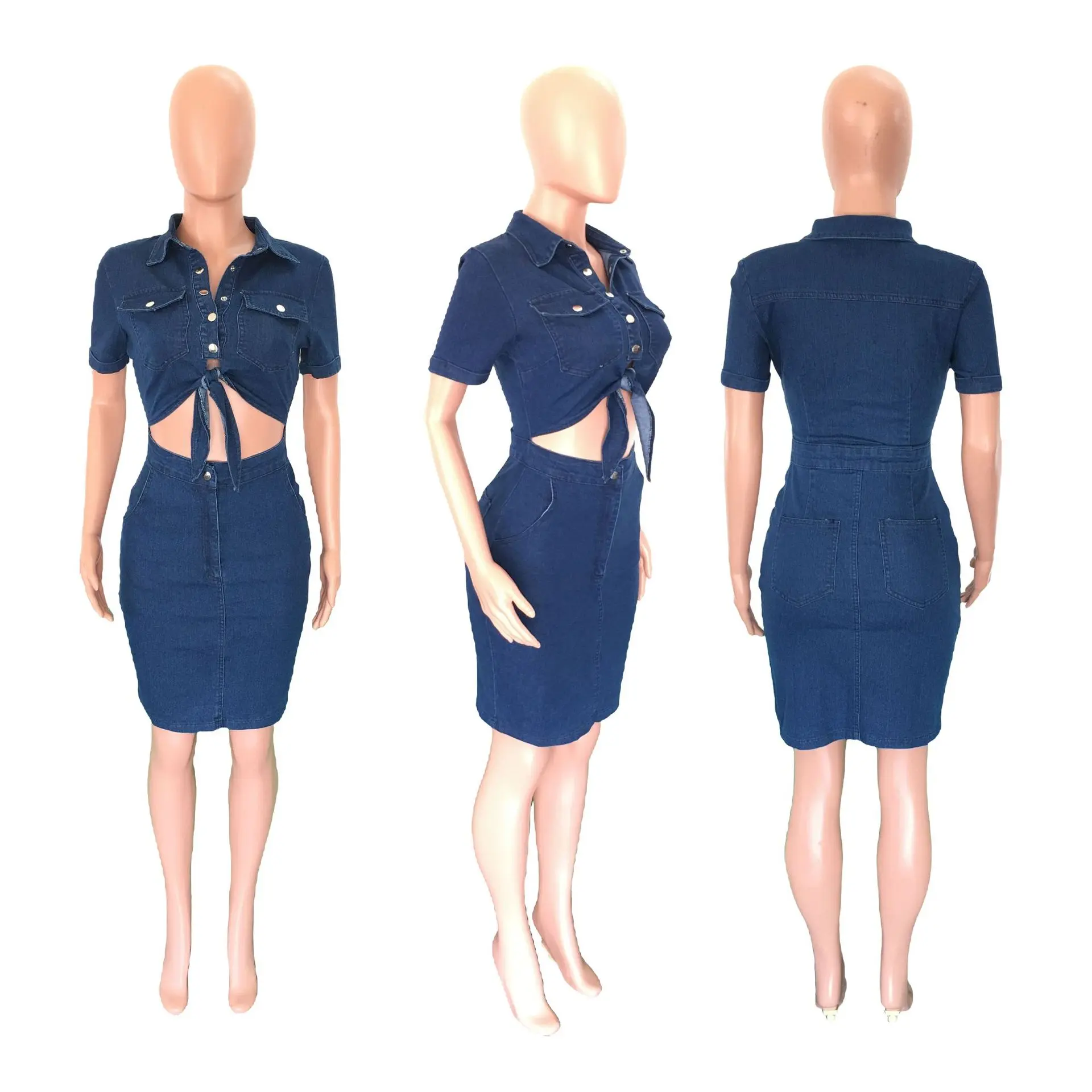 Bodycon Dress Women Denim Dresses Mom Jeans Short Sleeve Mim High Waist Vestidos Sexy Streetwear Elegant Y2k Party Club 2025