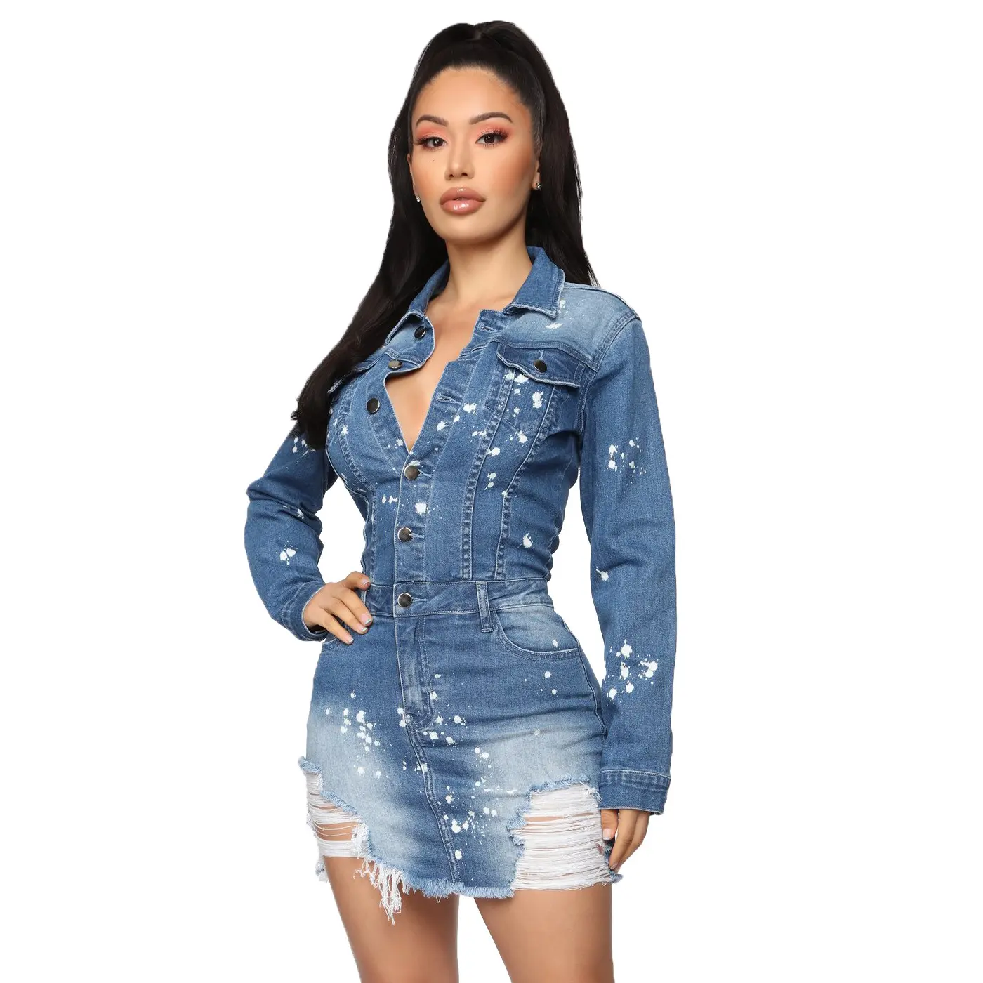 Mini Dress Women Denim Dresses Hip Wrap Sexy Mom Jeans Party Club Vestidos Streetwear Y2k Slim Fit High Waist Summer 2025