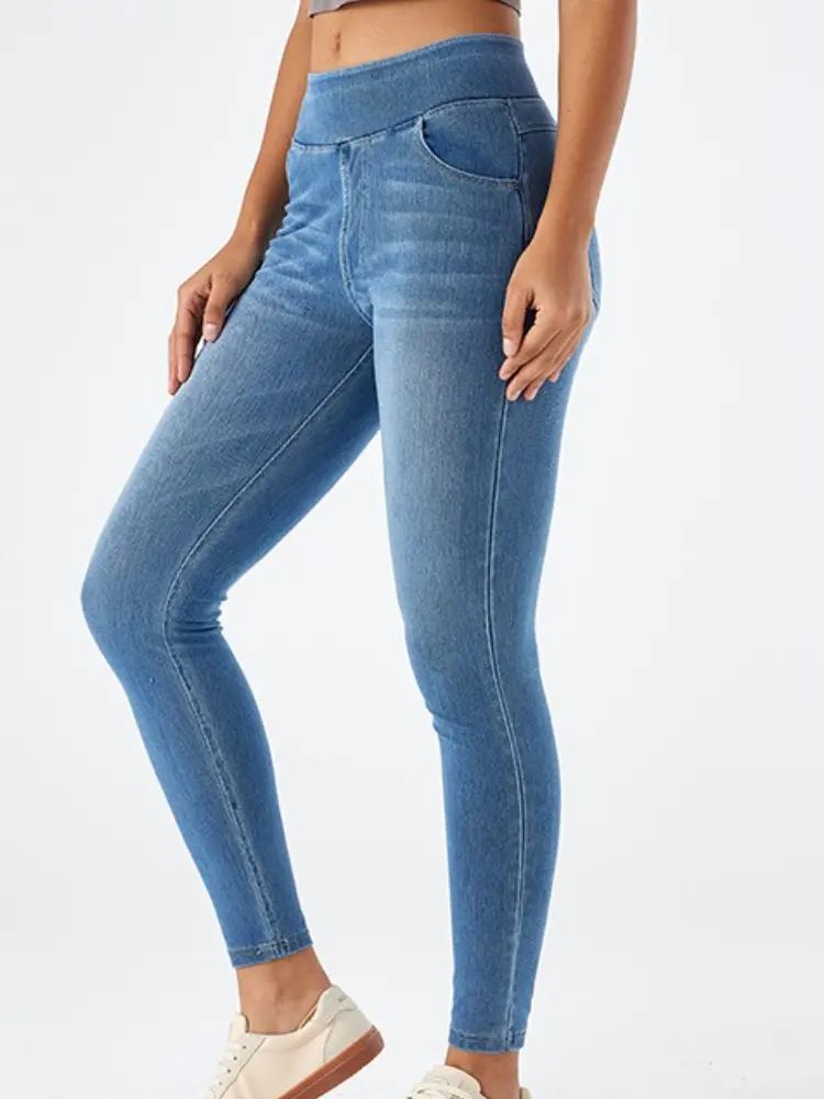 Jeans Women Denim Pant Long Pants Yoga Slim Mom Jeans High Waist Sheath Trousers Casual Pocket Y2k Streetwear Elegant Work 2025