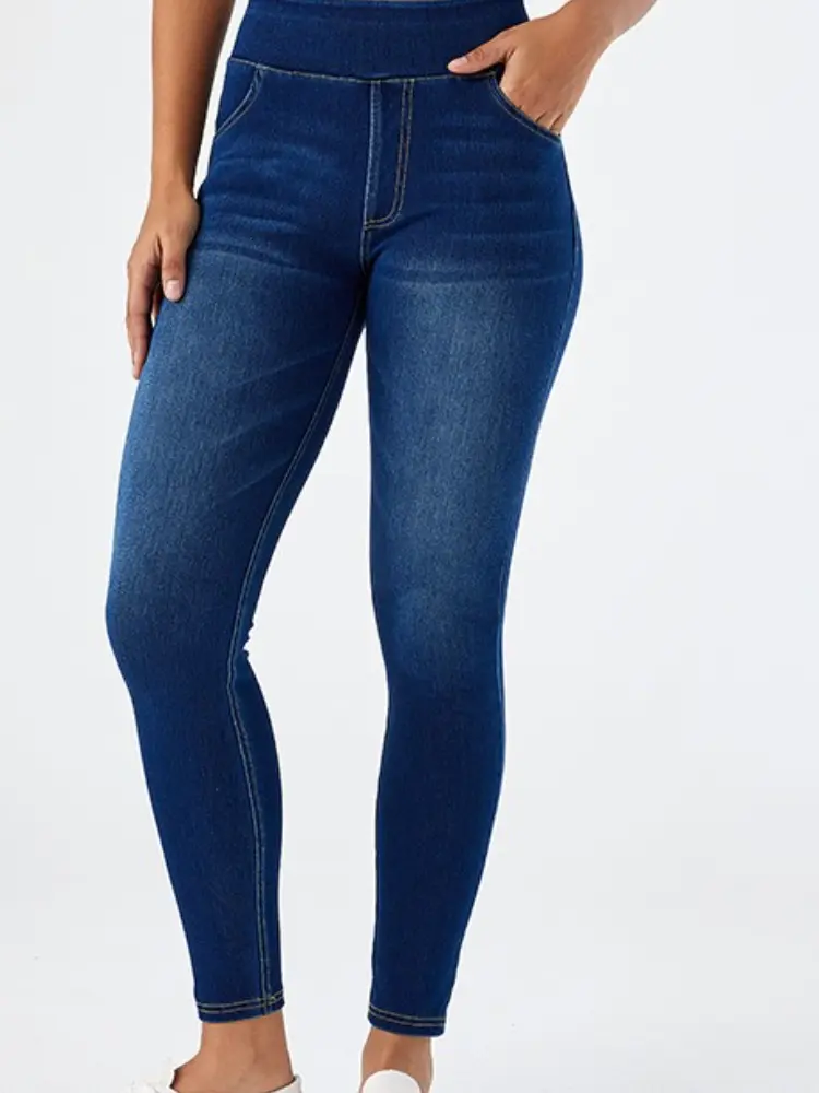 Jeans Women Denim Pant Long Pants Yoga Slim Mom Jeans High Waist Sheath Trousers Casual Pocket Y2k Streetwear Elegant Work 2025