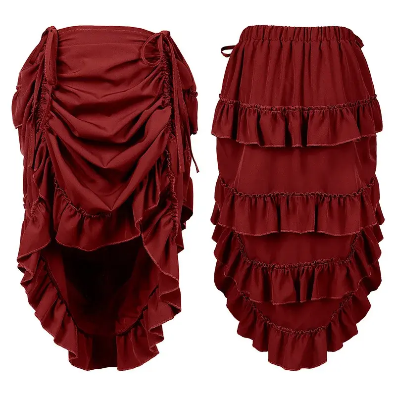 Skirt Women Vintage Fishtail Party A Line Lace Up Drawstring Long Skirts Maxi Halloween Costumes Party High Waist Swing Gown