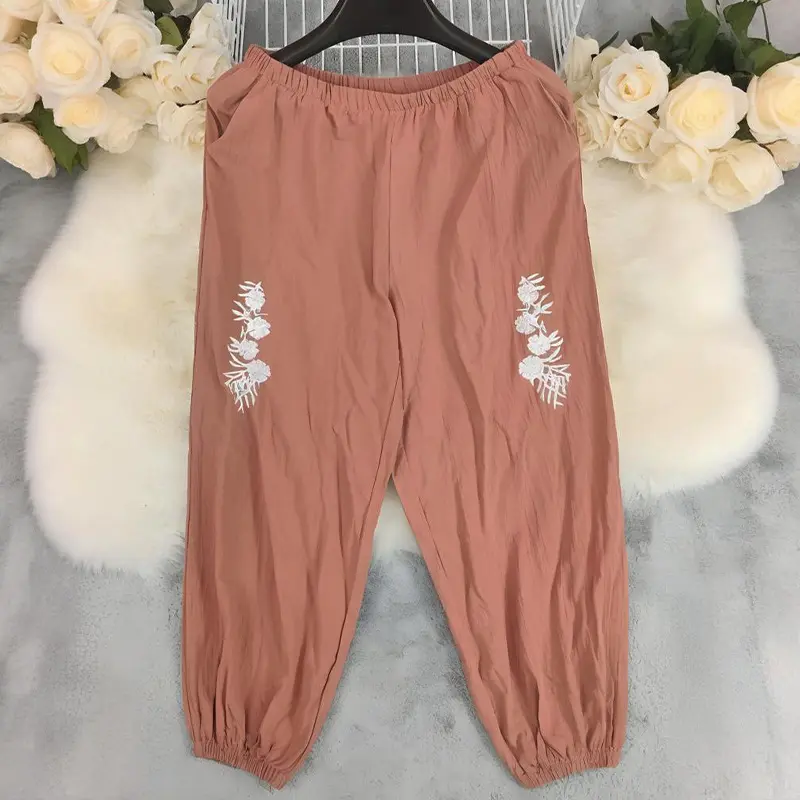 Pant Women Long Pants Casual Loose High Waist Solid Straight Trousers Splice Work Y2k Streetwear Elegant Capris 2025 Summer