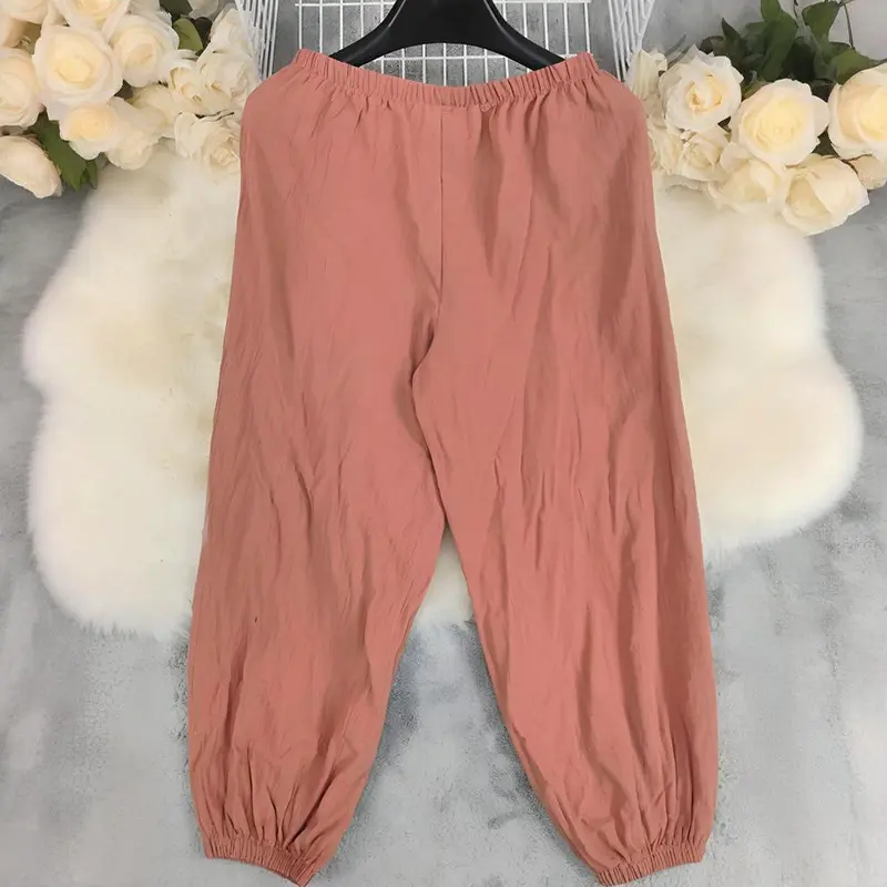 Pant Women Long Pants Casual Loose High Waist Solid Straight Trousers Splice Work Y2k Streetwear Elegant Capris 2025 Summer