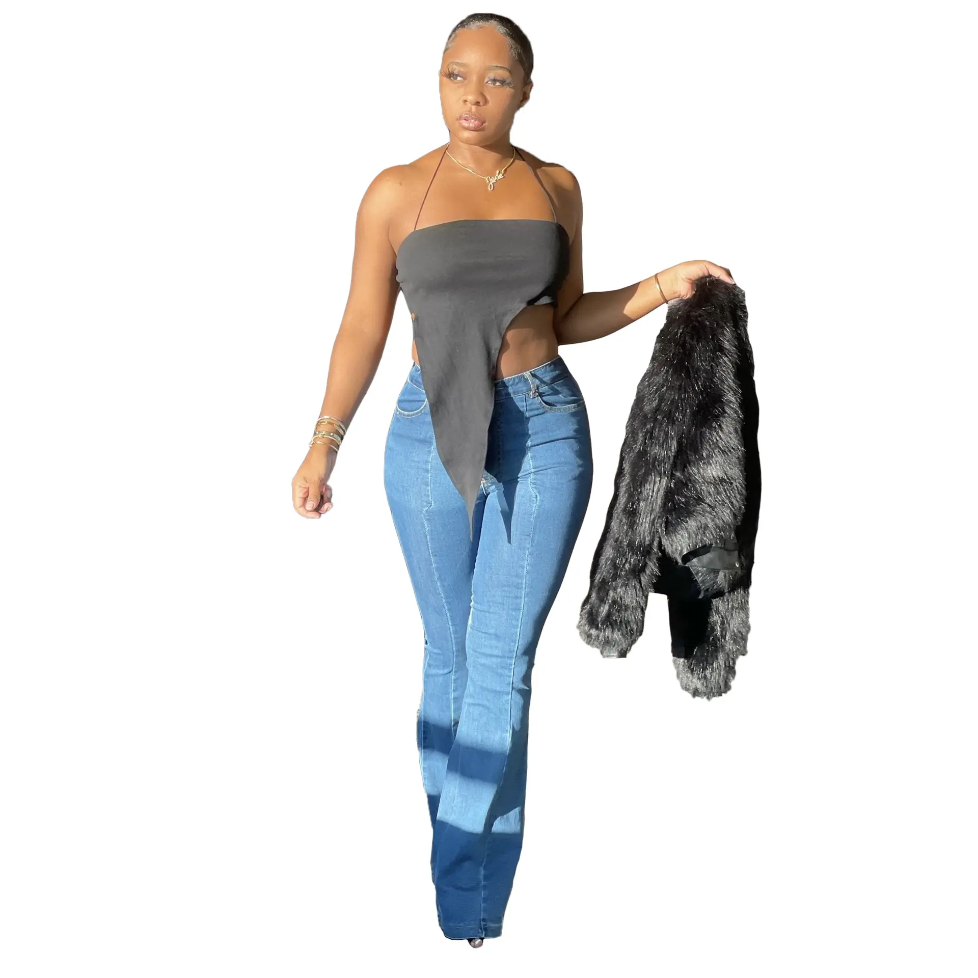 Denim Pants Women Mom Jeans Long Pants Sheath Slim Fit High Waist Straight Trousers Y2k Streetwear Elegant Splice Party Club