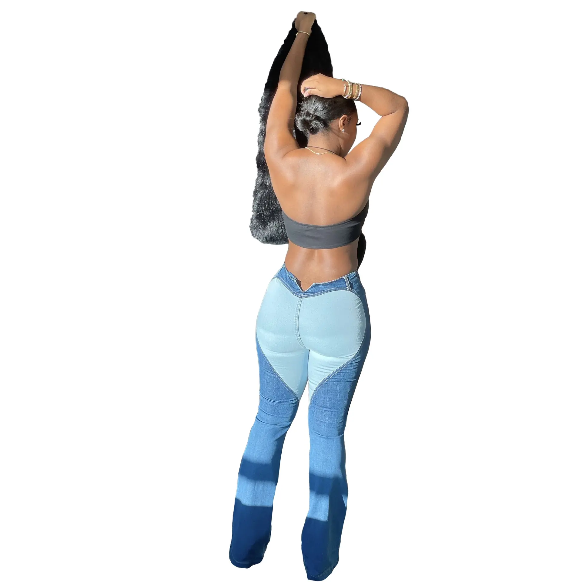 Denim Pants Women Mom Jeans Long Pants Sheath Slim Fit High Waist Straight Trousers Y2k Streetwear Elegant Splice Party Club
