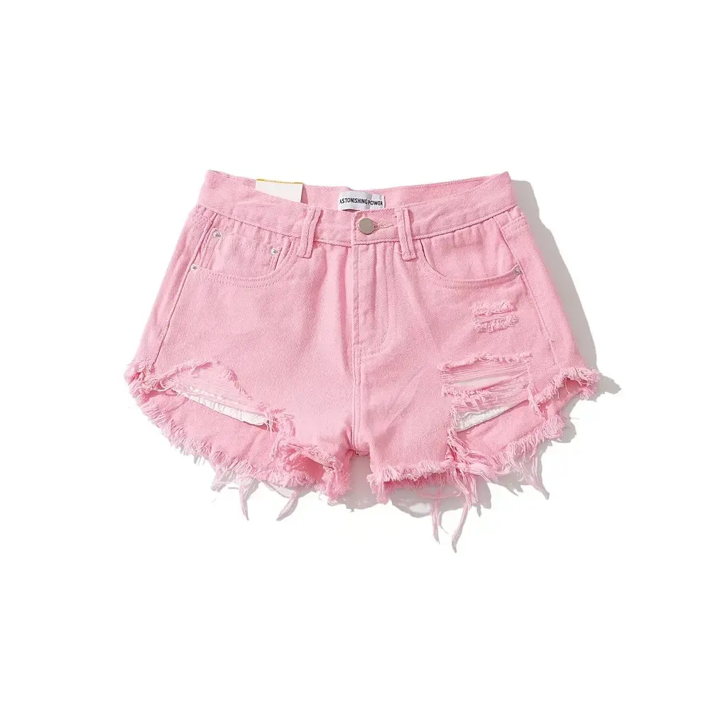 Shorts Denim Pant Women Mom Jeans Short Pants Slim Fit High Waist Sexy Trousers Y2k Streetwear Hole Splice Party Club Summer