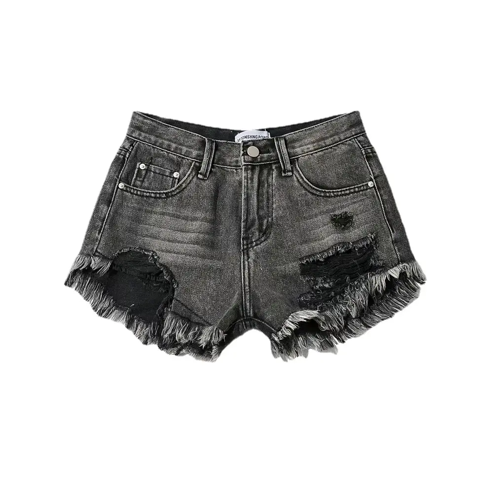 Shorts Denim Pant Women Mom Jeans Short Pants Slim Fit High Waist Sexy Trousers Y2k Streetwear Hole Splice Party Club Summer