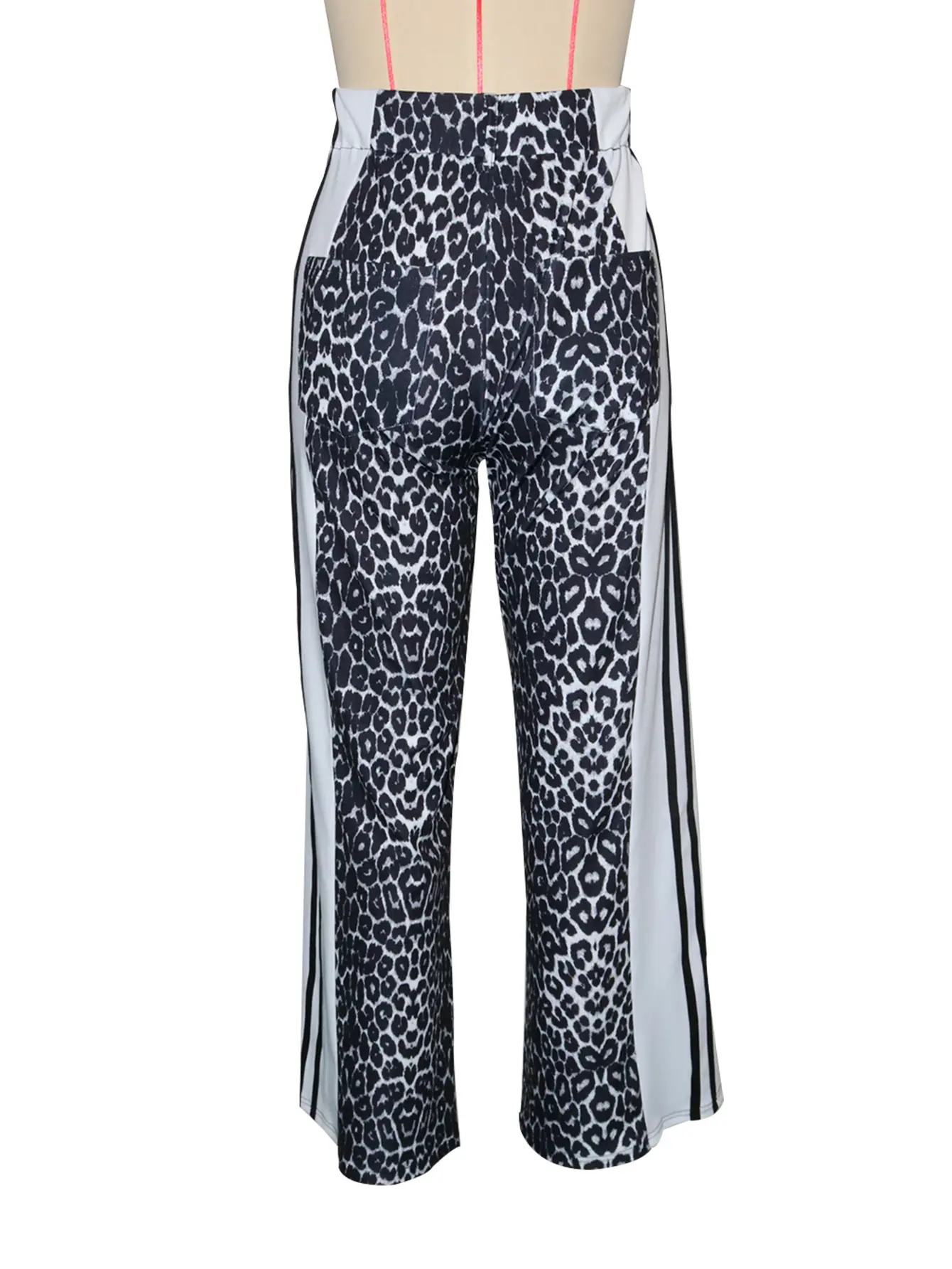 Pant Women Wide Leg Long Pants Leopard Print High Waist Straight Trousers Y2k Streetwear Casual Loose Splice Mom Capris Club