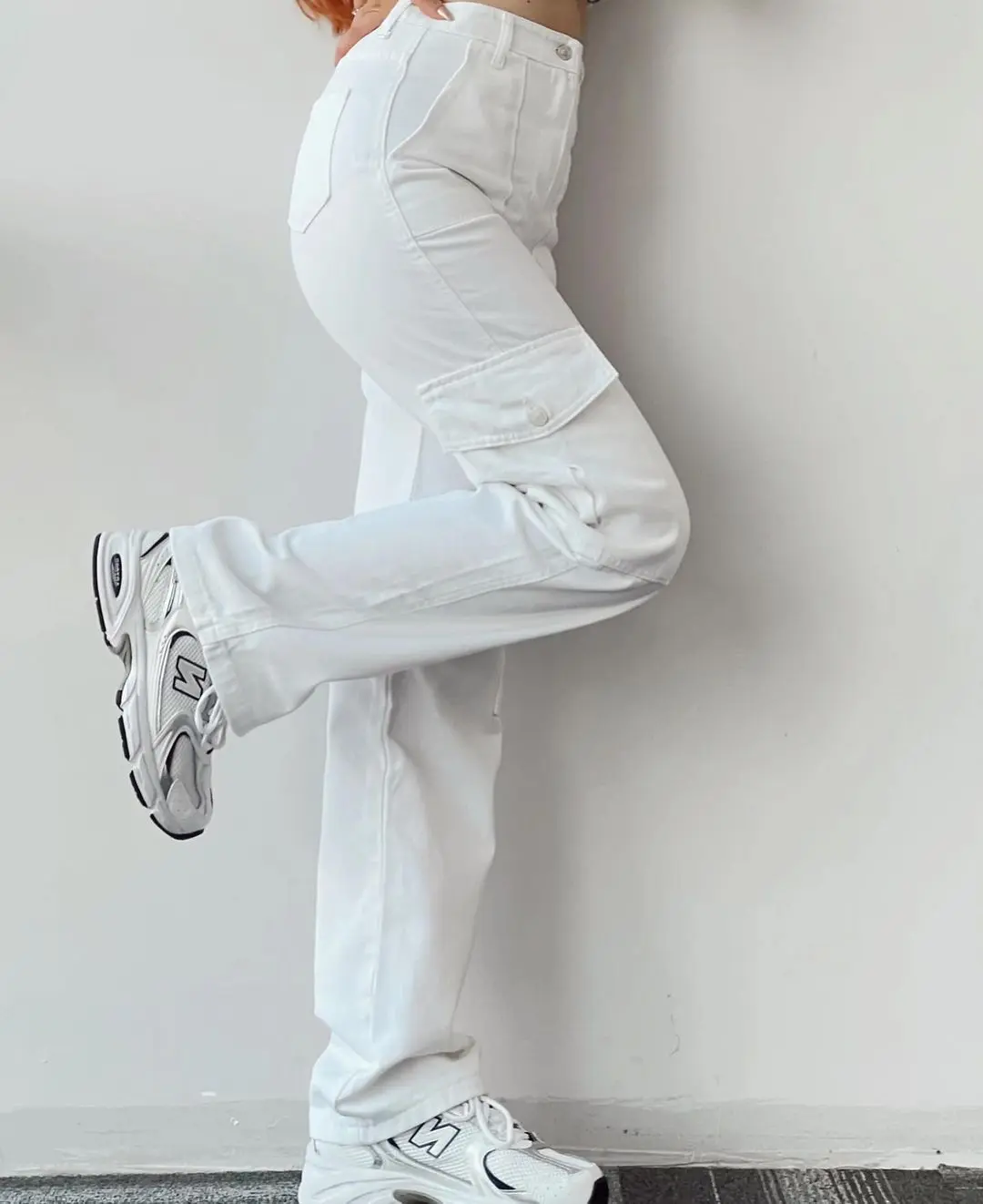 Women Pants Wide Leg Pants Zipper Fly Slim Fit Flat High Streetwear Pockets Mid Waist Autumn 2023 Ankle Length Solid Color