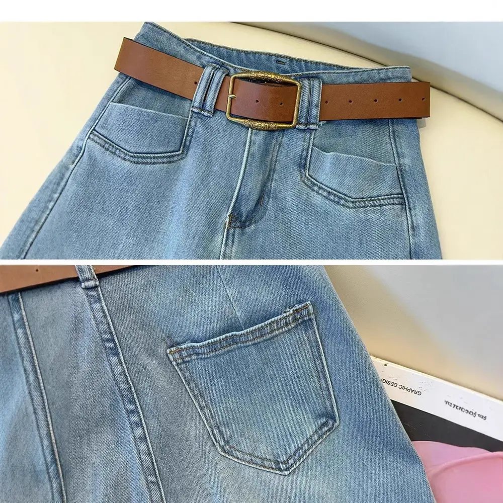 Denim Pant Women Jeans Wide Leg Long Pants Slim Mom Jeans High Waist Straight Trousers Y2k Streetwear Elegant Splice Work 2025