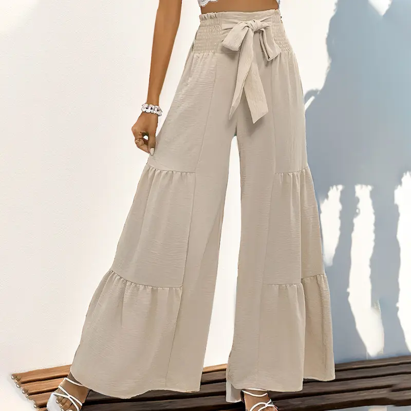 Flare Pant Women Long Pants High Waist Straight Trousers Y2k Streetwear Elegant Loose Casual Loose High Elastic Waist Summer