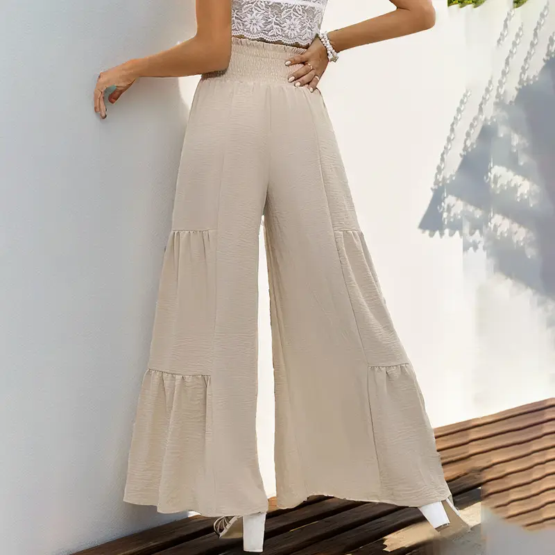 Flare Pant Women Long Pants High Waist Straight Trousers Y2k Streetwear Elegant Loose Casual Loose High Elastic Waist Summer
