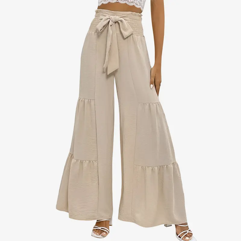 Flare Pant Women Long Pants High Waist Straight Trousers Y2k Streetwear Elegant Loose Casual Loose High Elastic Waist Summer
