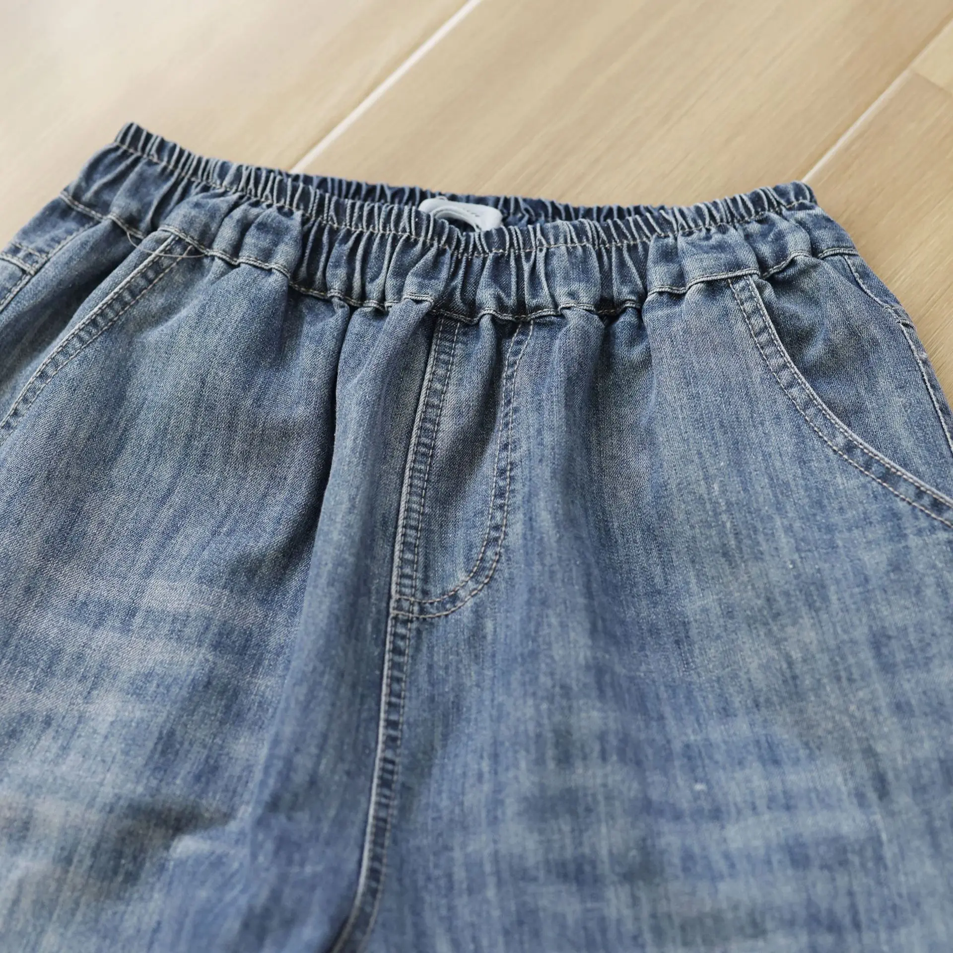 Denim Pant Women Mom Jeans Wide Leg Long Pants High Elastic Waist Straight Trousers Y2k Streetwear Elegant Splice Embroidery