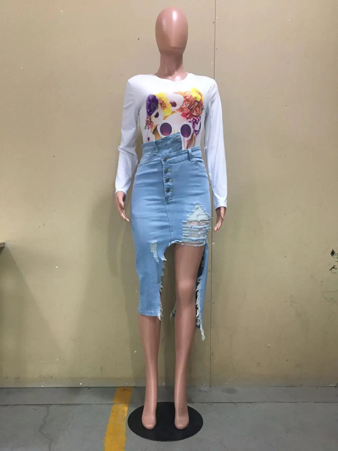 Denim Skirts Women Mid Length Skirt High Waist Wrap Hip Slim Fit Y2k Streetwear Button Elegant Mom Jeans Party Work Night 2025