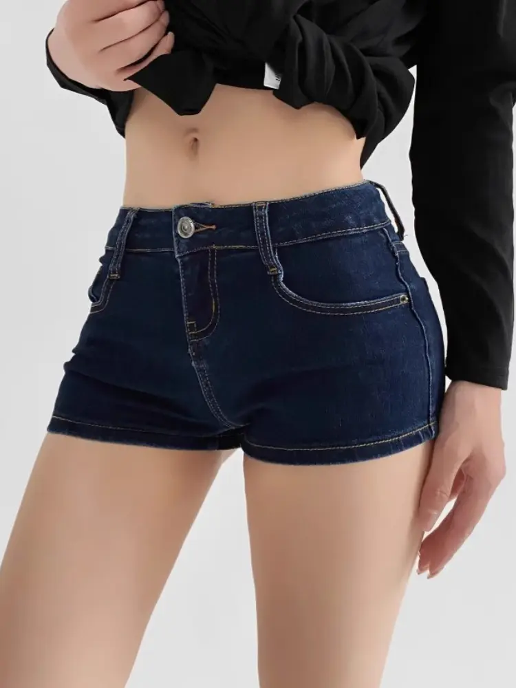 Shorts Denim Pant Women Jeans Short Pants Slim Fit Low Waist Wrap Hip Straight Trousers Sexy Y2k Streetwear Mom Jeans Summer
