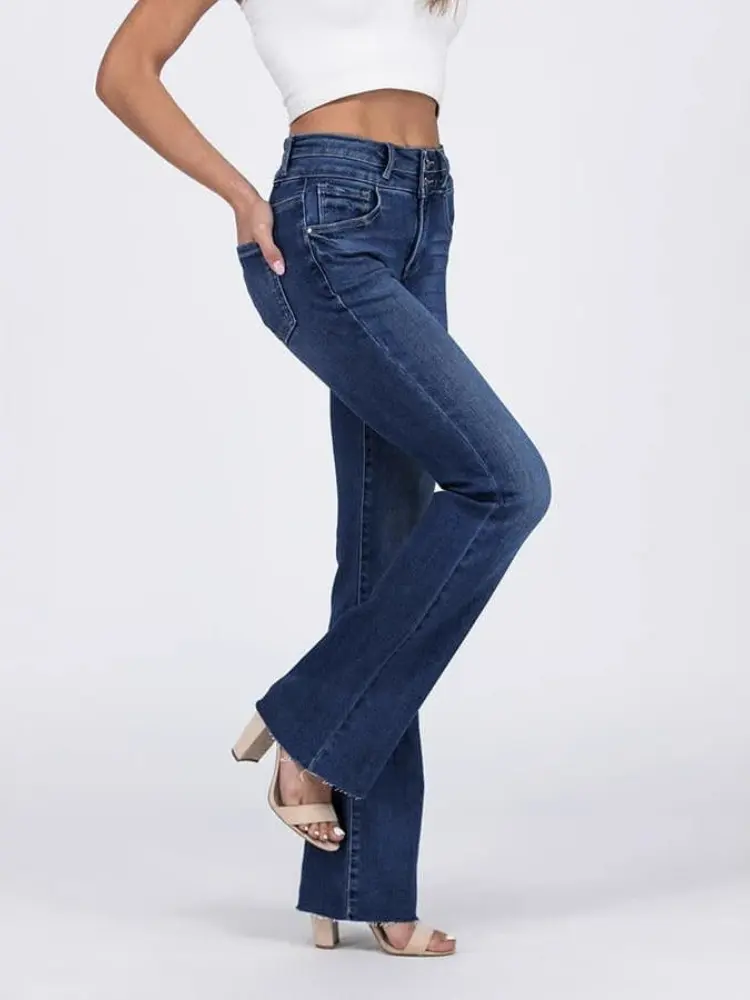 Denim Pant Women Jeans Long Pants Slim Fit High Waist Straight Trousers Y2k Streetwear Elegant Splice Casual Mom Jeans 2025