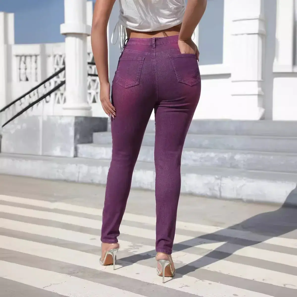 Denim Pencil Pants Women Mom Jeans Stretch High Waist Washed Distressed Vintage Skinny 2025 Y2k Streetwear Ankle Length Trousers