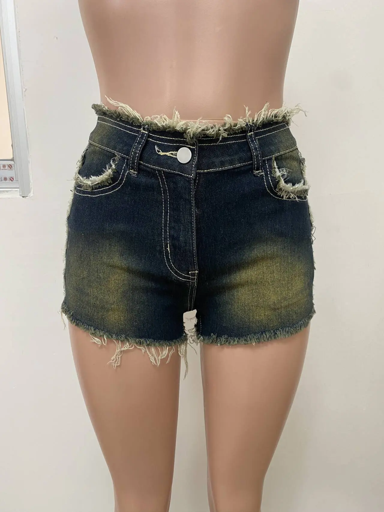 Short Pants Denim Pant Women Jeans Sexy Slim Mom Jeans High Waist Straight Trousers Y2k Streetwear Casual Splice Summer 2025