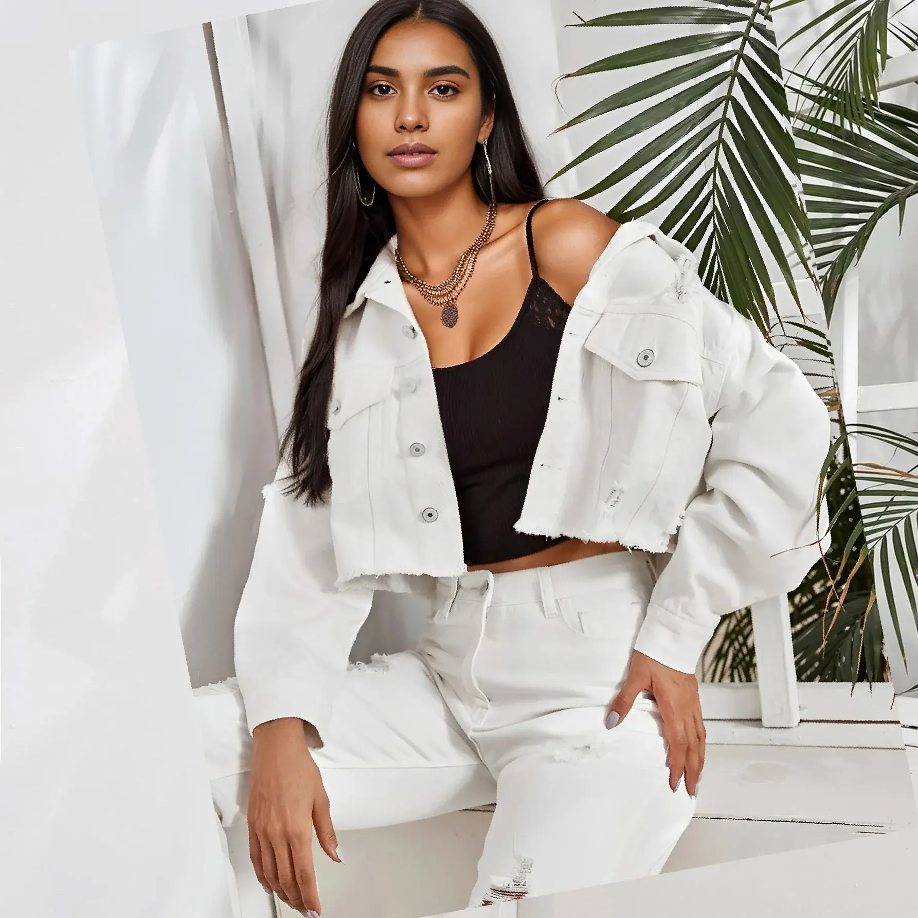 Denim Coat Women Single Breasted Cardigan Jackets Mom Jeans Y2k Streetwear Holes Solid Slim High Street Jackets Pockets Button