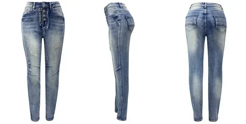 Summer Jeans for Women Ankle Length Denim Pencil Pants Mom Zipper Fly Washing Slim Pockets Streetwear Spring 2025 Slght Strech