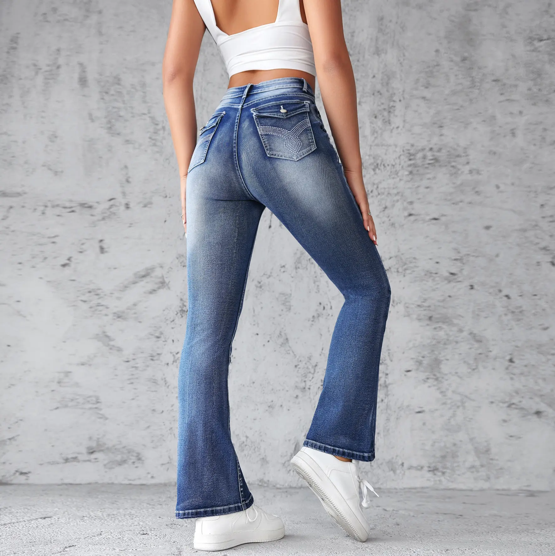 Straight Denim High Waist Pants Women Ankle Length Solid Jean Washed Zipper Fly Basics Vintage Loose Fit Pockets 2024 Summer