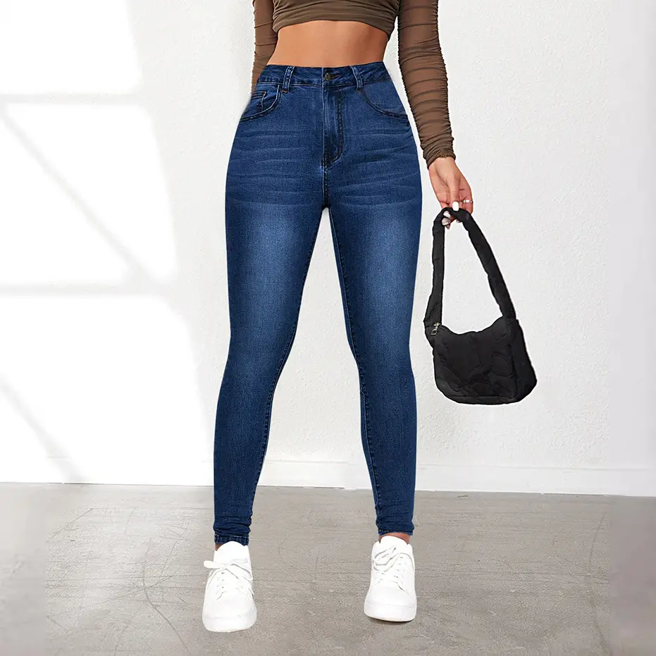 Mom Jeans Women Denim Pant Long Pants Sheath Slim Fit High Waist Straight Trousers Y2k Streetwear Elegant Bodycon Sexy Work