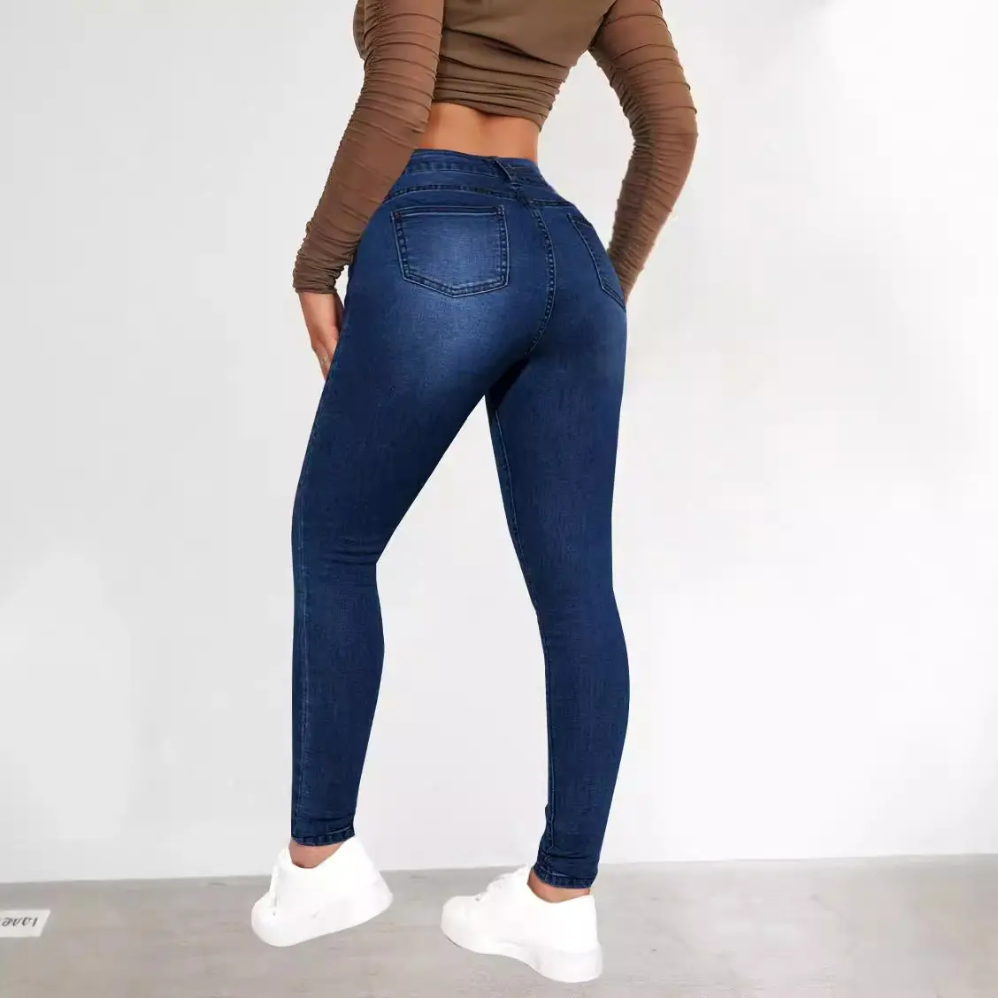 Mom Jeans Women Denim Pant Long Pants Sheath Slim Fit High Waist Straight Trousers Y2k Streetwear Elegant Bodycon Sexy Work