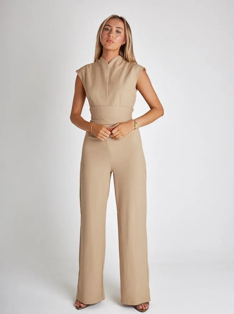 Jumpsuits One Piece Women 2025 Summer Rompers Square Neck Plain Sleeveless Daily Casual Wide Leg Long Overalls High Waist