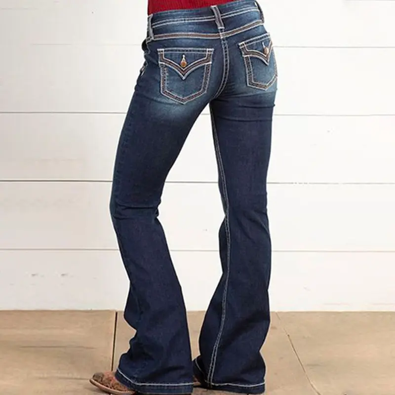 Denim Pant Women Jeans Long Flare Pants Slim Fit High Waist Straight Mom Jeans Trousers Y2k Streetwear Elegant Splice Vintage