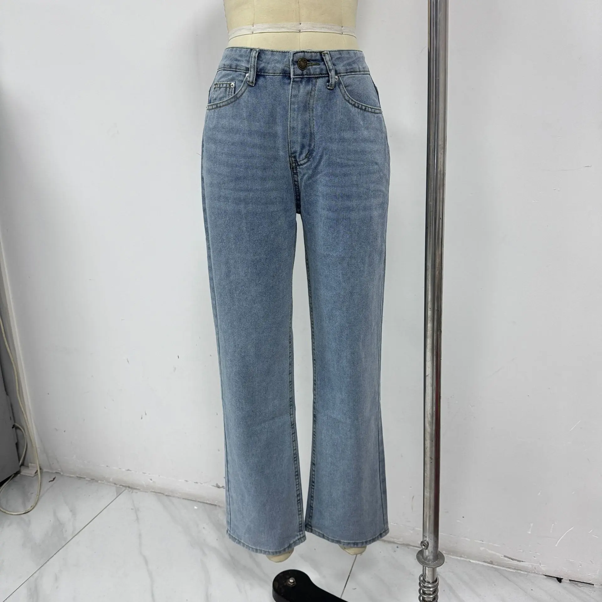 Women Denim Pant Jeans Wide Leg Floor Length Pants High Waist Straight Trousers Y2k Streetwear Mom Jeans Casual Loose 2025
