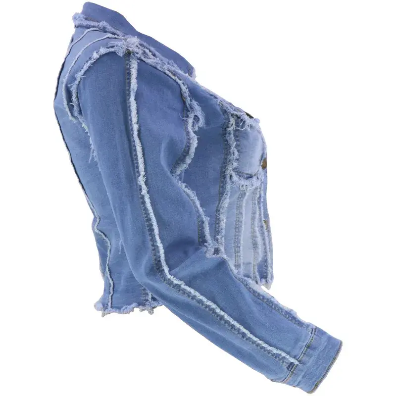 Women Jackets Single Breasted Button Denim Coats Patchwork Outerwear Cardigan Pockets Streetwear Solid Slim 2024 Spliced