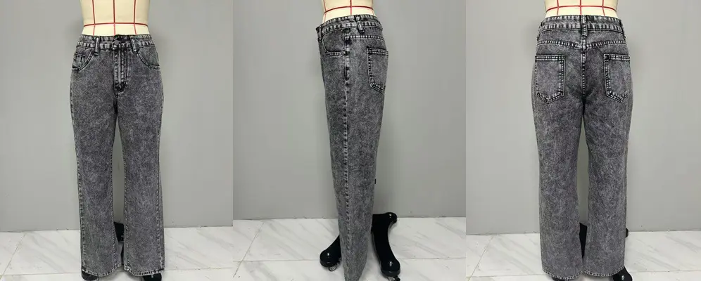 Jeans Women Denim Pant Wide Leg Long Pants Y2k Streetwear Low Waist Straight Trousers Loose Elegant Mom Temperament Spring