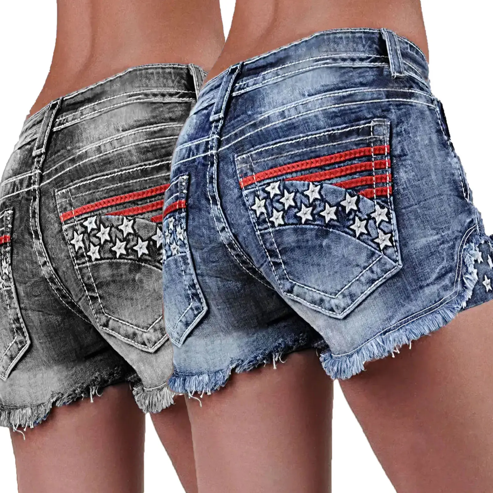 Denim Shorts Women Pant Jeans Shorts Pants Slim Fit High Waist Straight Trousers Y2k Streetwear Embroider Mom Jeans Summer 2025