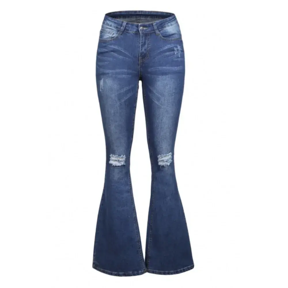 Jeans Women Boot Cut Denim Washing Flare Pants Loose Mom Pockets High Street Solid Mid Waist Zipper Fly 2025 Ankle Length