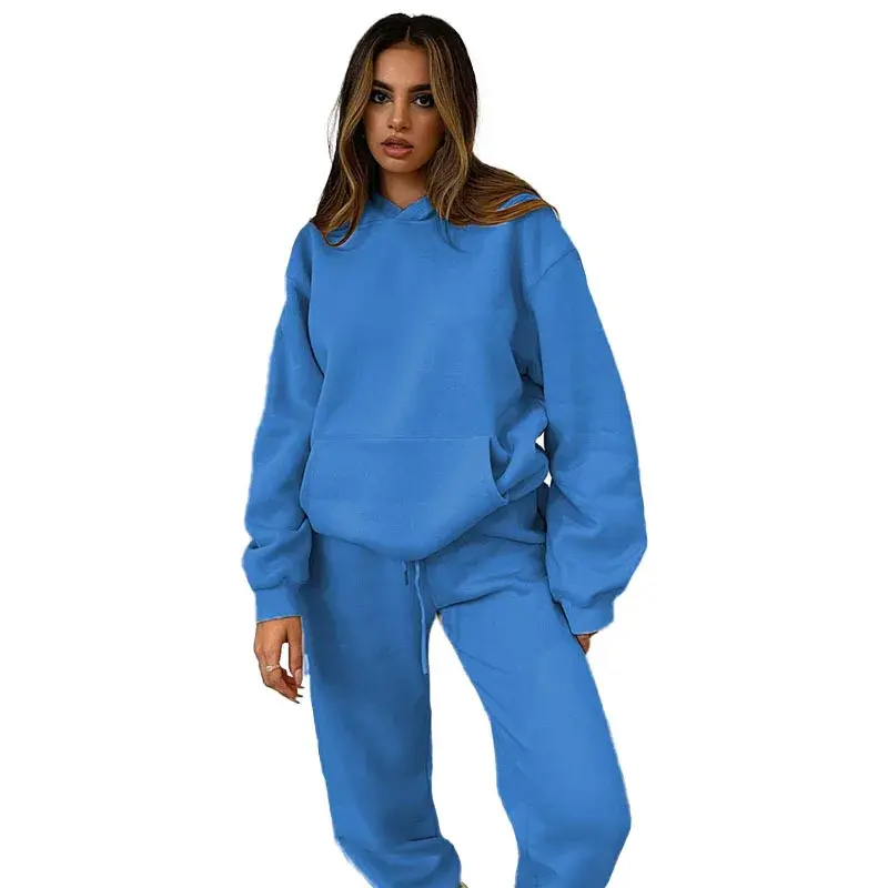 Hooded Tracksuit Women Sports Two Pieces Set Streetwear Y2k Sweatshirts Pants Sweatpants Trousers Outfits 2025 Autumn Spring