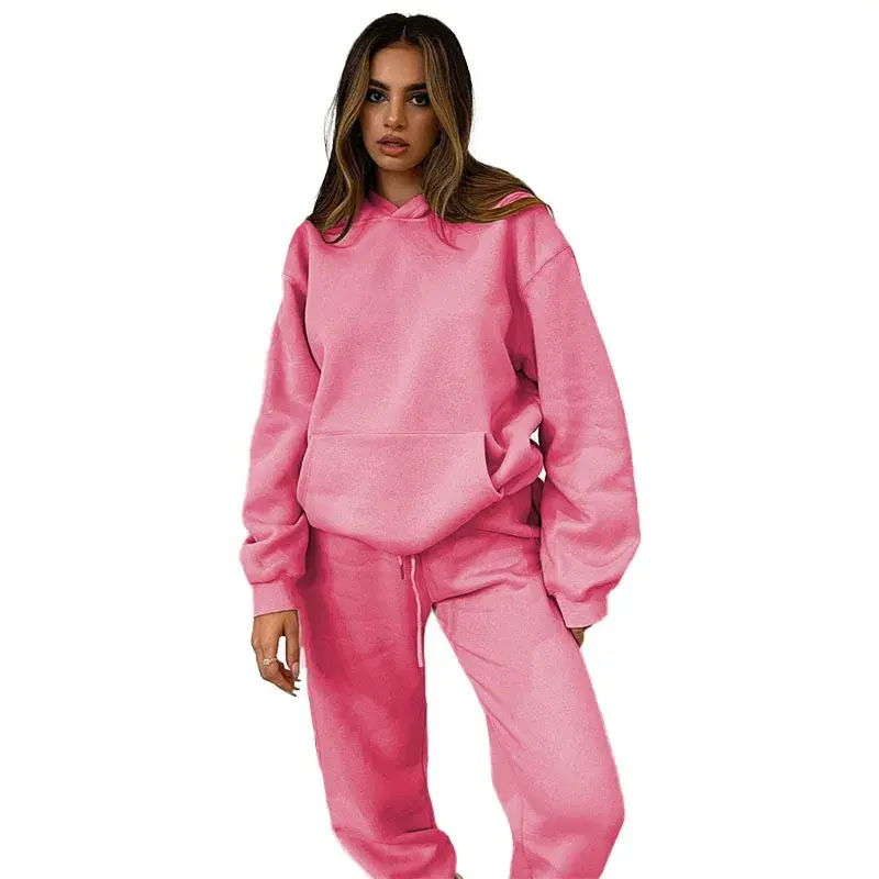 Hooded Tracksuit Women Sports Two Pieces Set Streetwear Y2k Sweatshirts Pants Sweatpants Trousers Outfits 2025 Autumn Spring