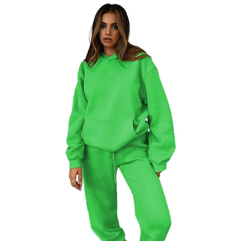 Hooded Tracksuit Women Sports Two Pieces Set Streetwear Y2k Sweatshirts Pants Sweatpants Trousers Outfits 2025 Autumn Spring