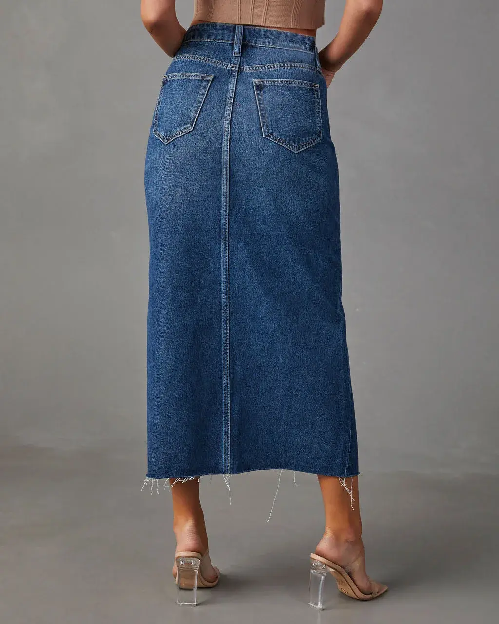 Women Skirts Sexy Solid Washing Denim High Waist Dress Wrap Buttocks Basics Spliced Ankle Length Slim Fit Pockets Zipper Fly