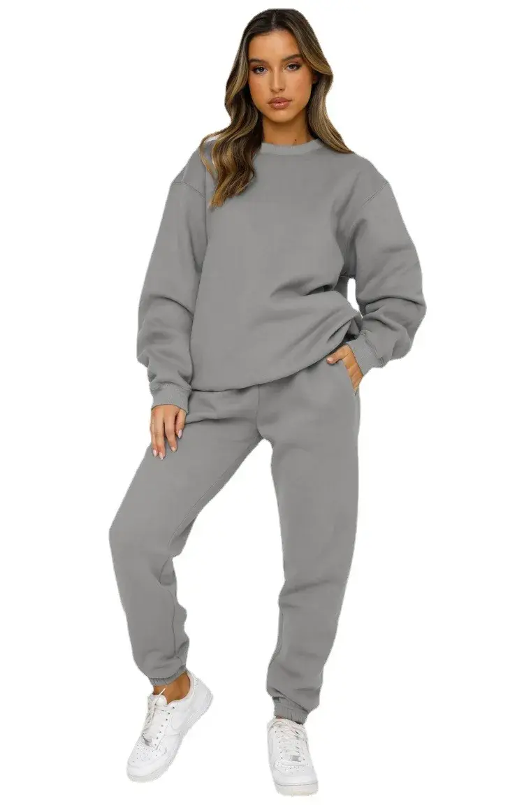 Winter Tracksuit Two Piece Sets Women Autumn Tops Jogger Thick Hoodies Sweatshirt Drawstring Trouser Y2k Streetwear Suits spring