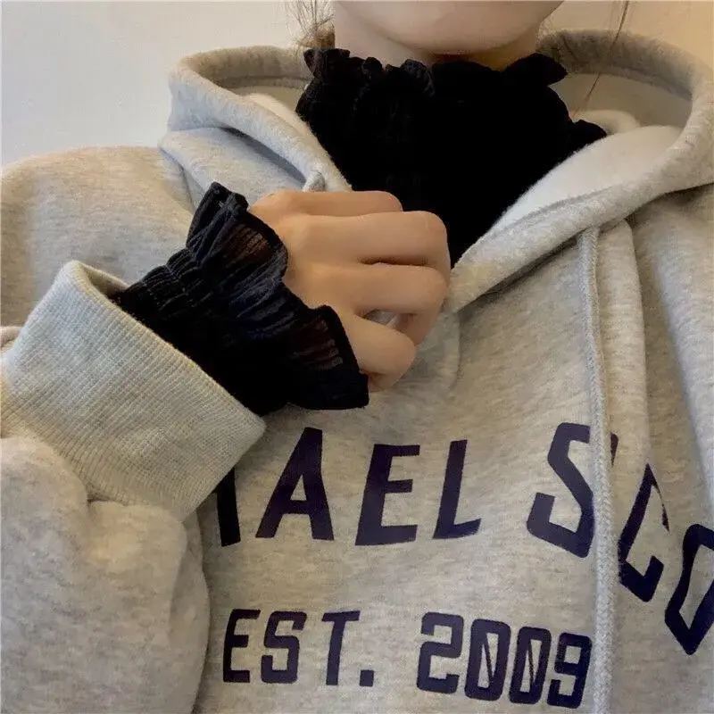 Sweet Lace T Shirt Women Blouse Tops Autumn Spring Long Sleeve Y2k Streetwear Pullover Casual Simple Basic Blouse Blusa Top