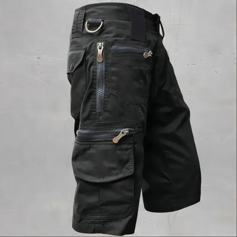 New Summer cotton casual cargo shorts men's trend all matching plus-size simple fashion loose seven-point pants Straight pants