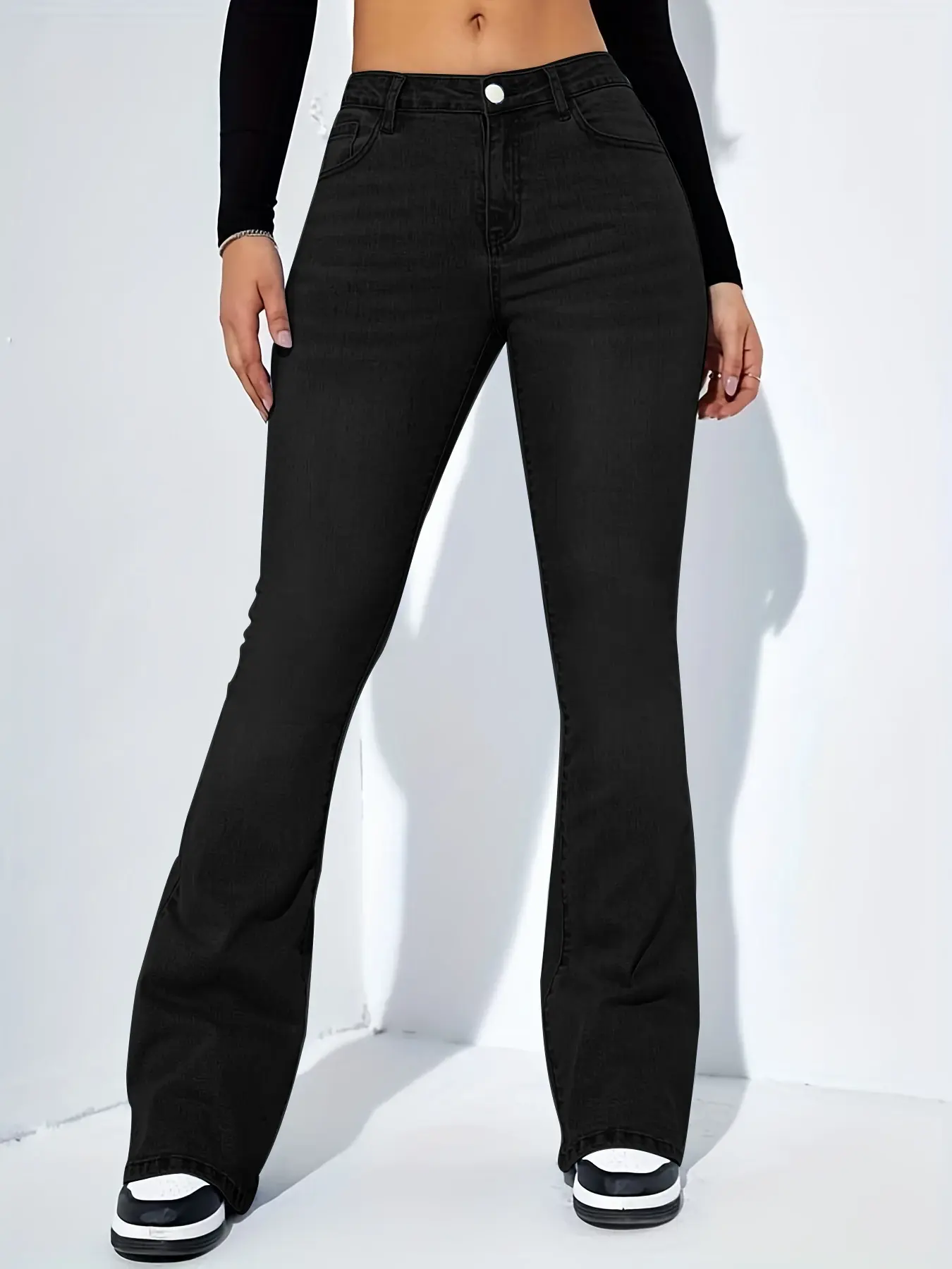 Women's jeans high waist stretch comfortable flared pants Denim pants