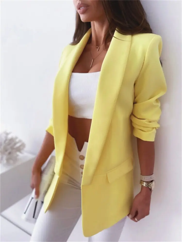 Autumn Europe and the United States cross-border new pure-color small long-sleeved jacket jacket