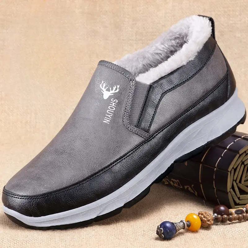 Winter New Waterproof and Snow Proof Men's Snow Boots Old Beijing Cotton Shoes Plush and Thickened Warm Cotton Shoes39-44